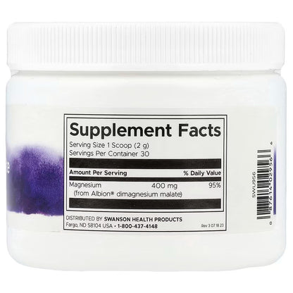 USA Supplements | Swanson, DiMagnesium Malate Powder ( Energy Production )