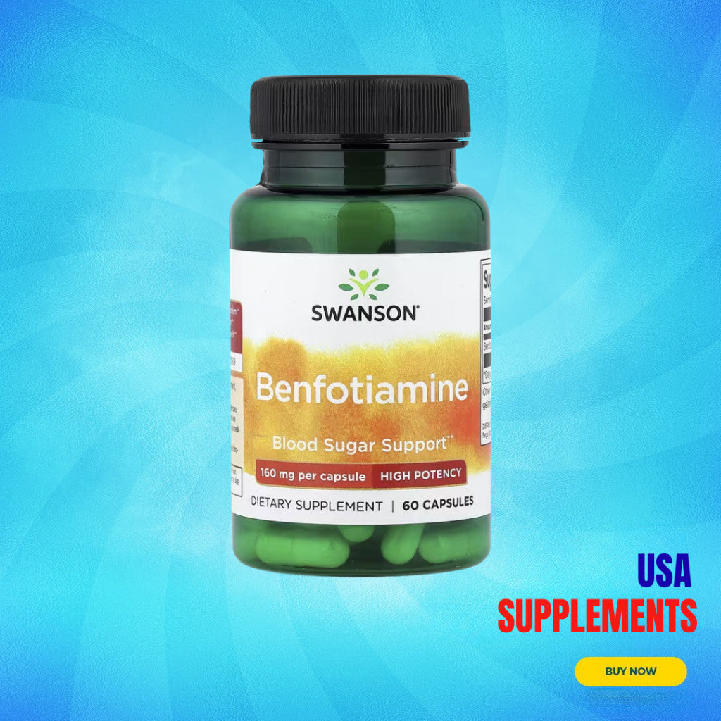 USA Supplements | Swanson, Benfotiamine, High Potency, 160 mg, 60 Capsules ( Nerve Health Support )