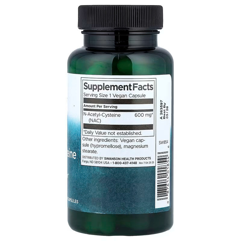 USA Supplements | Swanson, NAC, 600 mg, 100 Vegan Capsules ( Antioxidant Support )