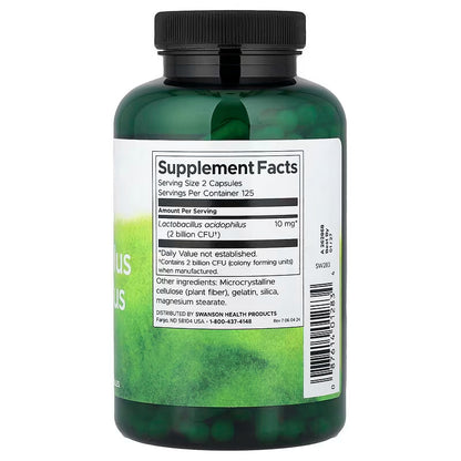 USA Supplements | Swanson, Lactobacillus Acidophilus, 250 Capsules ( Digestive Health )