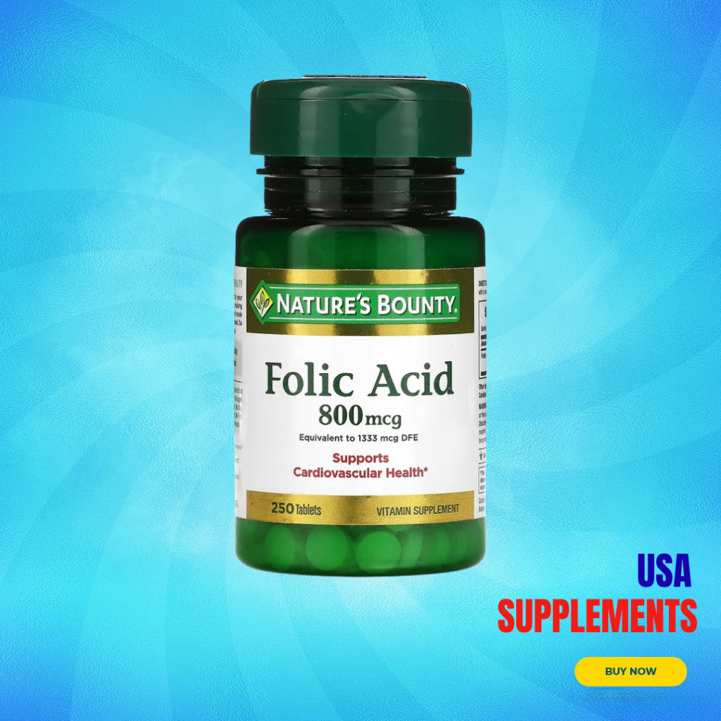 USA Supplements | Nature's Bounty, Folic Acid ( Supports Cardiovascular Health )