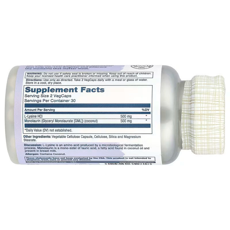 USA Supplements | Solaray, L-Lysine Monolaurin ( Immune System Support )