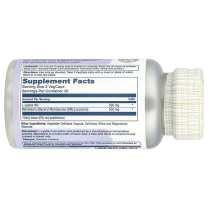 USA Supplements | Solaray, L-Lysine Monolaurin ( Immune System Support )