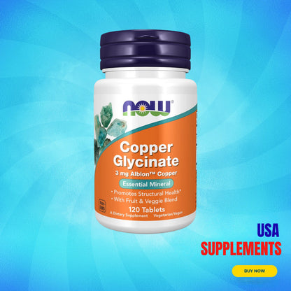 USA Supplements | NOW Foods, Copper Glycinate ( Supports Healthy Iron Metabolism )