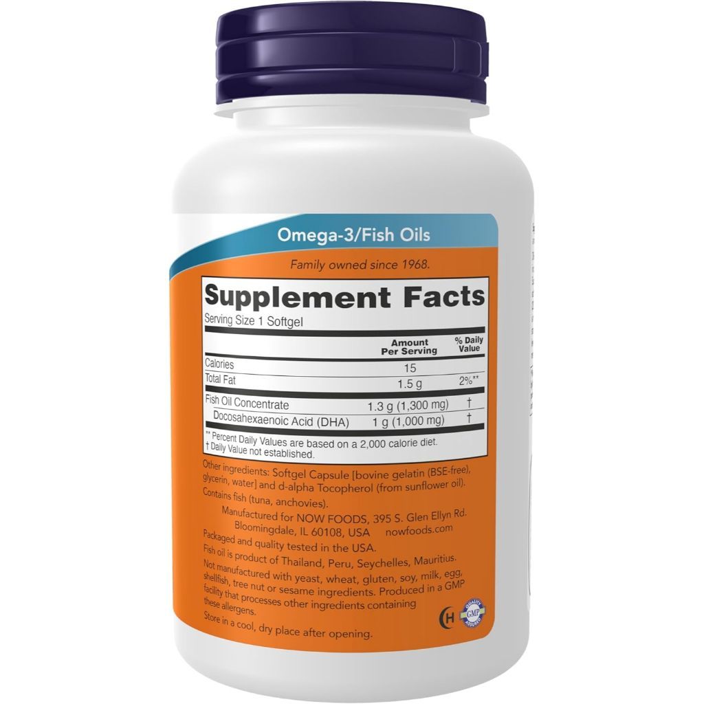 USA Supplements | NOW Foods, DHA-1000 Fish Oil ( Supports Brain Function )