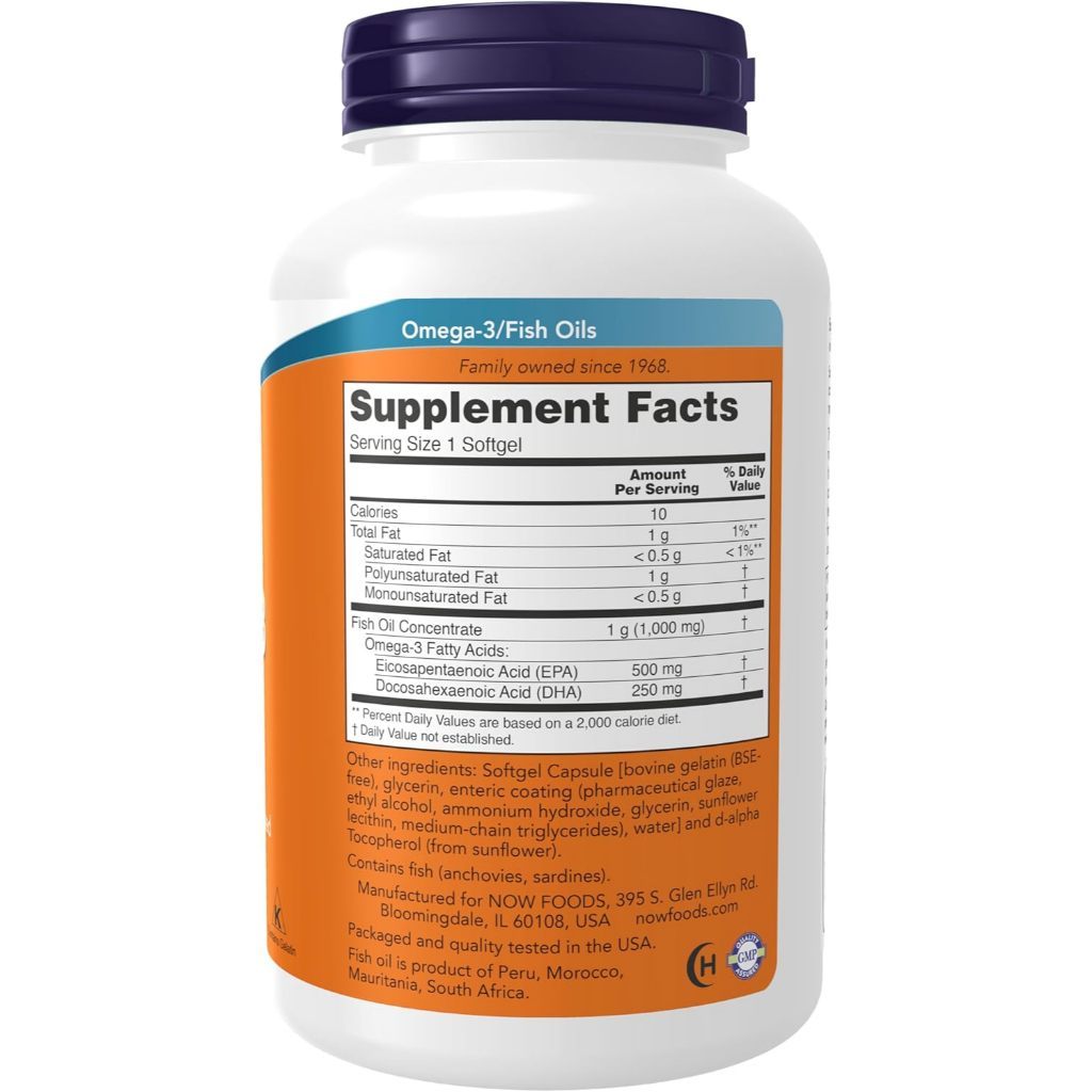 USA Supplements | NOW Foods, Ultra Omega-3 Fish Oil, 180 Softgels ( Heart & Brain Health )