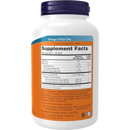 USA Supplements | NOW Foods, Ultra Omega-3 Fish Oil, 180 Softgels ( Heart & Brain Health )