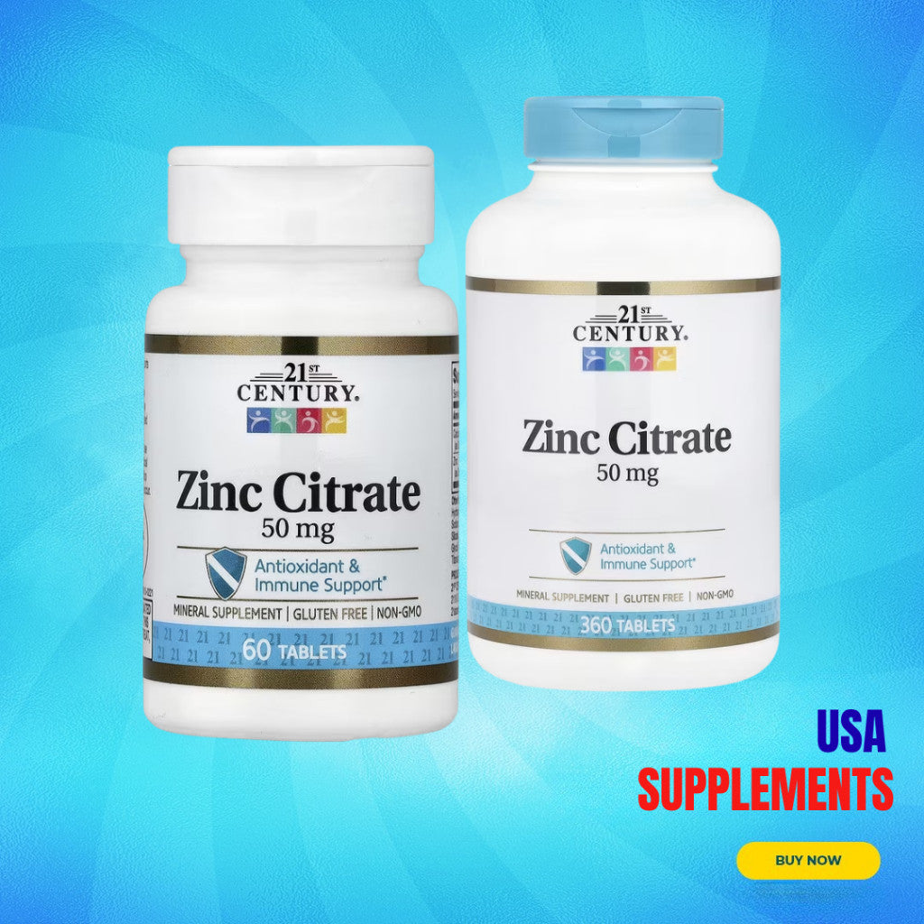USA Supplements | 21st Century, Zinc Citrate ( Antioxidant & Immune Support )