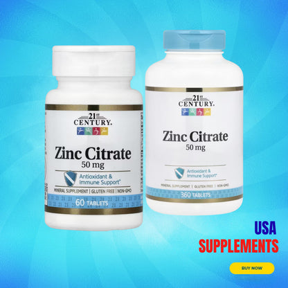 USA Supplements | 21st Century, Zinc Citrate ( Antioxidant & Immune Support )