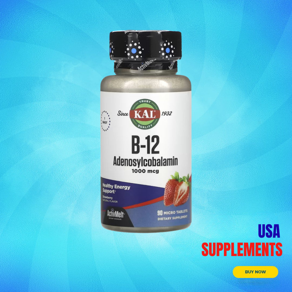 USA Supplements | KAL, B-12 Adenosylcobalamin, Strawberry ( Healthy Energy Support )