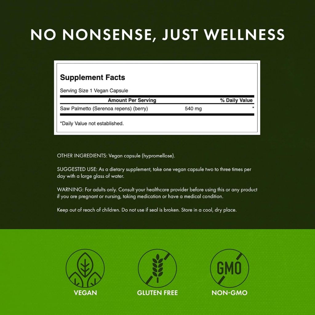 HealthilyYou | Swanson, Full Spectrum® Saw Palmetto, 540 mg, Vegan Capsules, Prostate Health