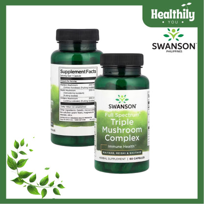 HealthilyYou | Swanson, Full Spectrum® Triple Mushroom Complex, 60 Capsules Immune Health