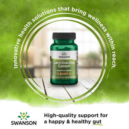 HealthilyYou | Swanson, Lactobacillus Gasseri, 3 Billion CFU, 60 Vegan DRcaps Digestive Health