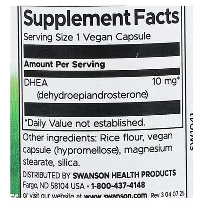 HealthilyYou | Swanson, DHEA, 10 mg, 120 Capsules Hormone Balance, Dietary Supplement