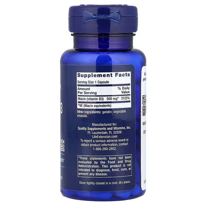 Life Extension, Vitamin B3 Niacin ( Cholesterol Support, Cardiovascular Health & Energy Production )