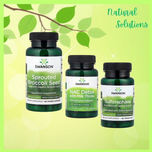 NaturalSolutions | Swanson, Sulforaphane from Broccoli Sprout, NAC Detox Antioxidant & Detox Support