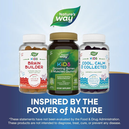 LittleSunshine | Nature's Way, Kids, Growing Bones, Cool, Calm & Collected, Brain Builder Gummies