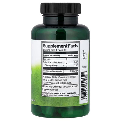 USA Supplements | Swanson, Psyllium Husks, 100 Vegan Capsules ( Supports Digestive Regularity )