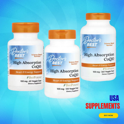 USA Supplements | Doctor's Best, High Absorption CoQ10, 100 mg, Veggie Caps ( Heart Health Support )