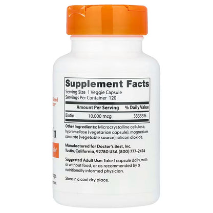 USA Supplements | Doctor's Best, Biotin ( Supports Hair Growth & Improves Skin Health )