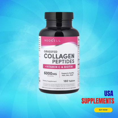 USA Supplements | NeoCell, Grassfed Collagen Peptides + Vitamin C & Biotin ( Supports Healthy Hair )