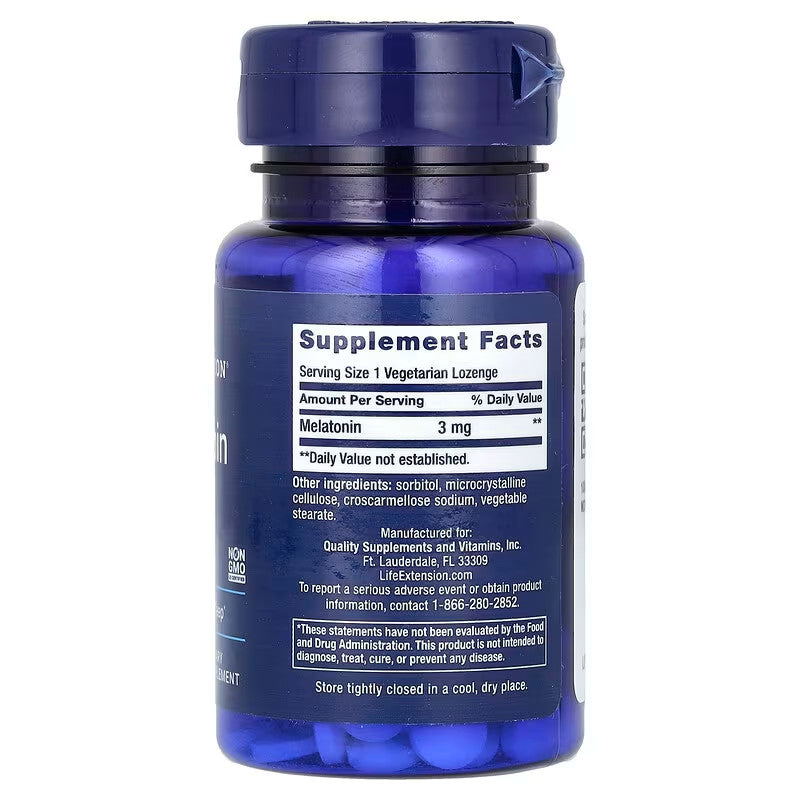 USA Supplements | Life Extension, Melatonin, 3 mg ( Supports Falling Asleep )