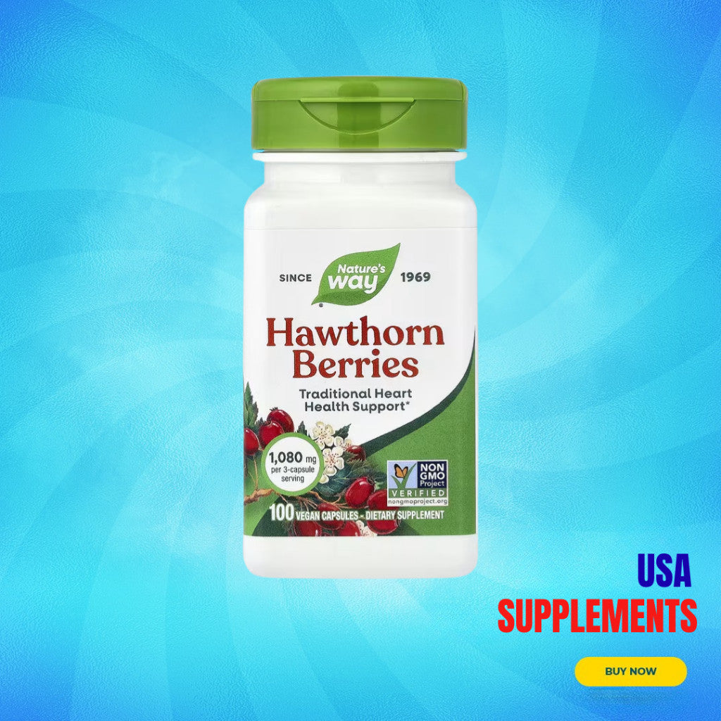 USA Supplements | Nature's Way, Hawthorn Berries, 100 Vegan Capsules ( Supports Heart Health )