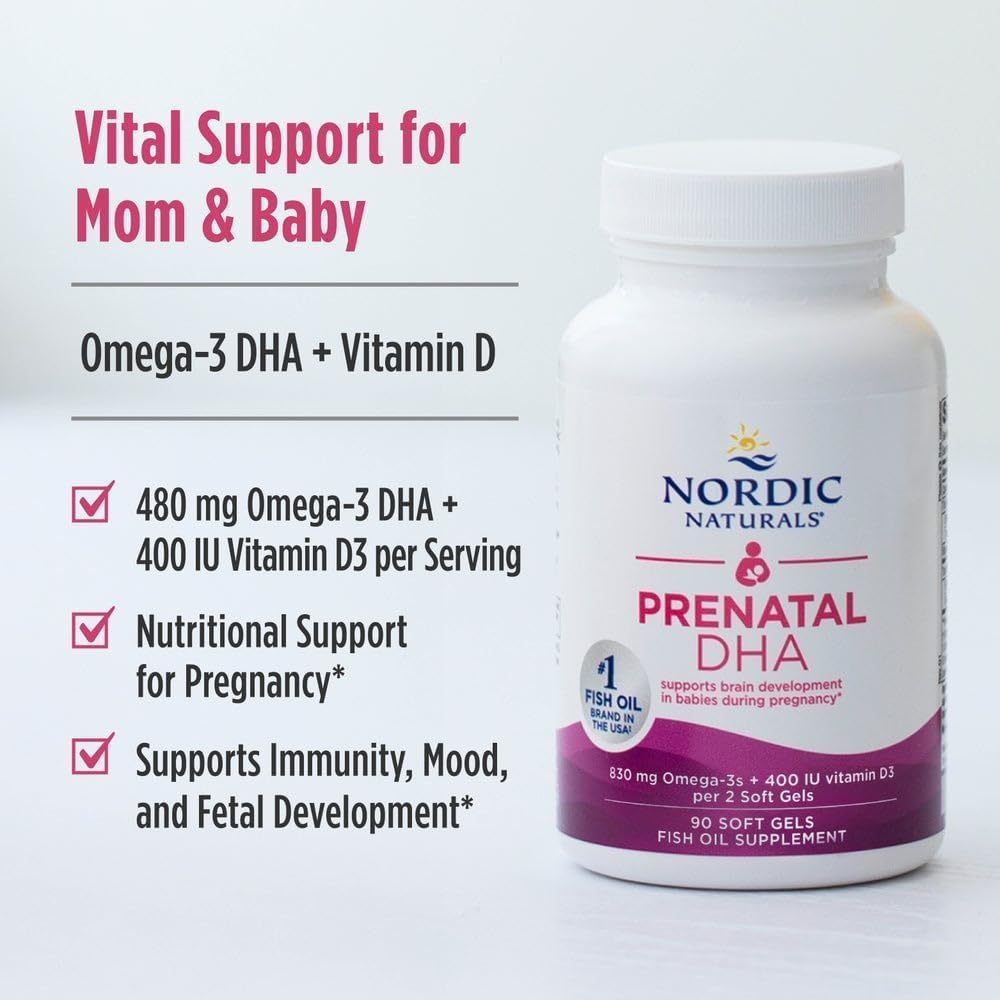 USA Supplements | Nordic Naturals, Prenatal DHA, 90 Soft Gels ( Baby’s Brain Development )