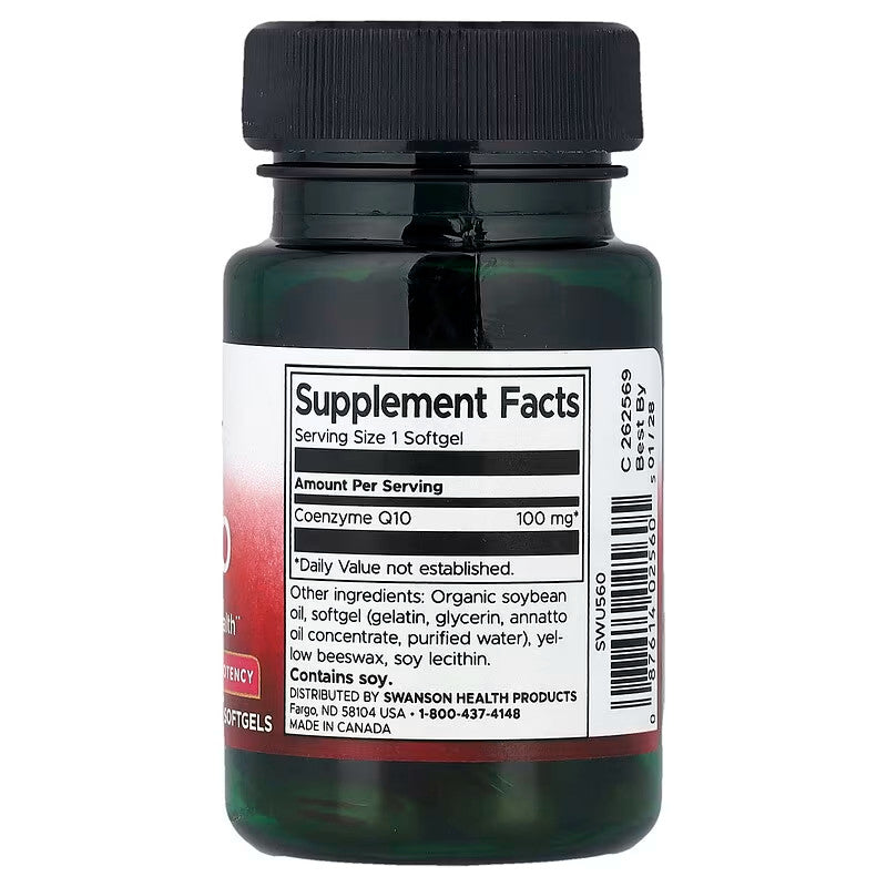 USA Supplements | Swanson, CoQ10, High Potency, 100 mg, 50 Softgels ( Energy Production )