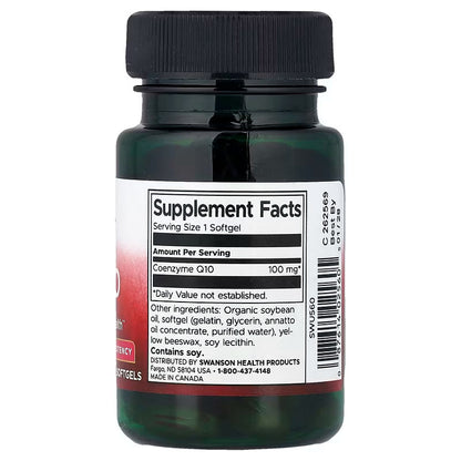 USA Supplements | Swanson, CoQ10, High Potency, 100 mg, 50 Softgels ( Energy Production )