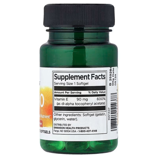 USA Supplements | Swanson, Vitamin E-200, 90 mg, 200 IU, 60 Softgels ( Antioxidant Support )