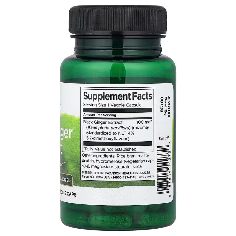 USA Supplements | Swanson, Black Ginger Extract ( Energy & Stamina Support )