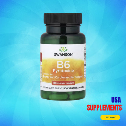 USA Supplements | Swanson, Vitamin B6 Pyridoxine ( Energy Metabolism Support )