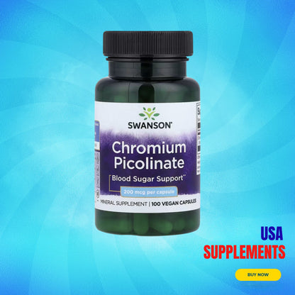USA Supplements | Swanson, Chromium Picolinate ( Blood Sugar Metabolism and Insulin Sensitivity )