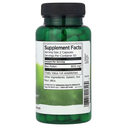 USA Supplements | Swanson, Bee Pollen, 400 mg, 100 Capsules ( Energy and Immune Support )