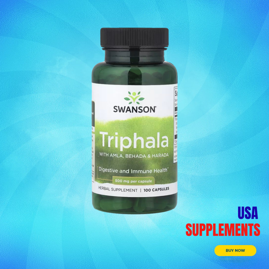 USA Supplements | Swanson, Triphala with Amla, Behada & Harada ( Digestive and Immune Health )