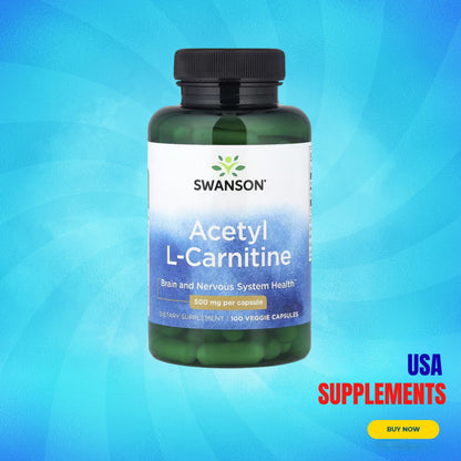 USA Supplements | Swanson, Acetyl L-Carnitine, 500 mg, 100 Veggie Capsules ( Brain Health )