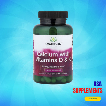 USA Supplements | Swanson, Calcium with Vitamins D & K ( Strong, Healthy Bones )
