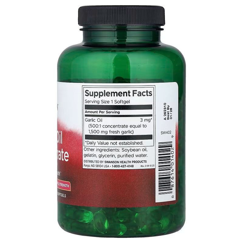 USA Supplements | Swanson, Garlic Oil Concentrate ( Cardiovascular Health )
