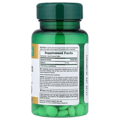 USA Supplements | Nature's Bounty, Melatonin, 10 mg, 45 Quick Dissolve Tablets ( Sleep Support )