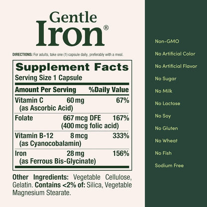 USA Supplements | Nature's Bounty, Gentle Iron®, 90 Capsules ( Supports Red Blood Cell Production )
