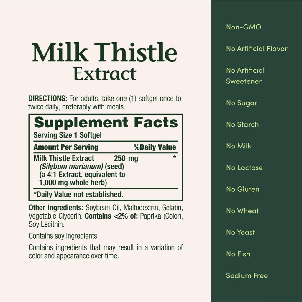USA Supplements | Nature's Bounty, Milk Thistle Extract ( Liver Support )