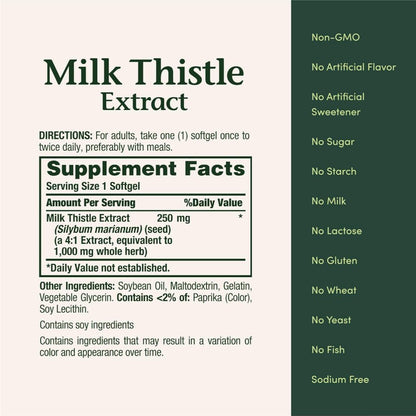 USA Supplements | Nature's Bounty, Milk Thistle Extract ( Liver Support )