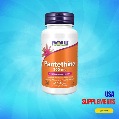 USA Supplements | NOW Foods, Pantethine, 300 mg, 60 Softgels ( Cardiovascular Health )