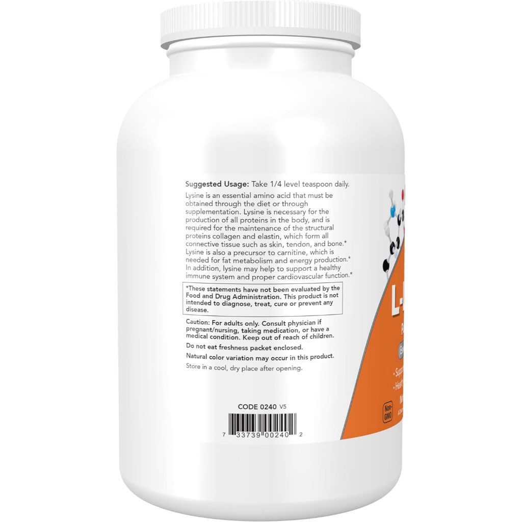 USA Supplements | NOW Foods, L-Lysine Pure Powder ( Healthy Immune Function )