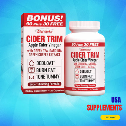 USA Supplements | DietWorks, Cider Trim, Apple Cider Vinegar ( Supports Digestive Health )