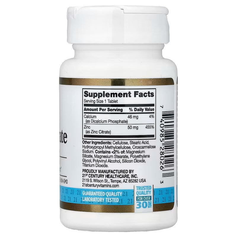 USA Supplements | 21st Century, Zinc Citrate ( Antioxidant & Immune Support )