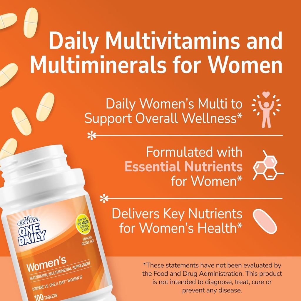 USA Supplements | 21st Century, One Daily, Women's, 100 Tablets ( Supports Immune System )