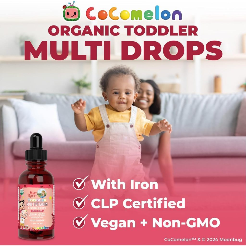 USA Supplements | MaryRuth's, Cocomelon, Toddler Multivitamin ( Supports Immune )