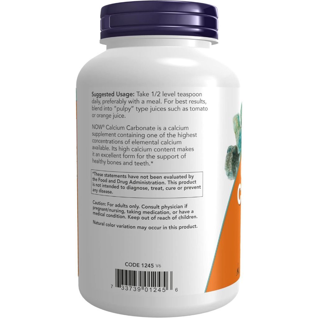 USA Supplements | NOW Foods, Calcium Carbonate Pure Powder ( Bone & Teeth Support )